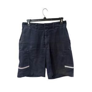 Elite Navy Blue Cargo Shorts Size 34 with Reflective Safety Strips